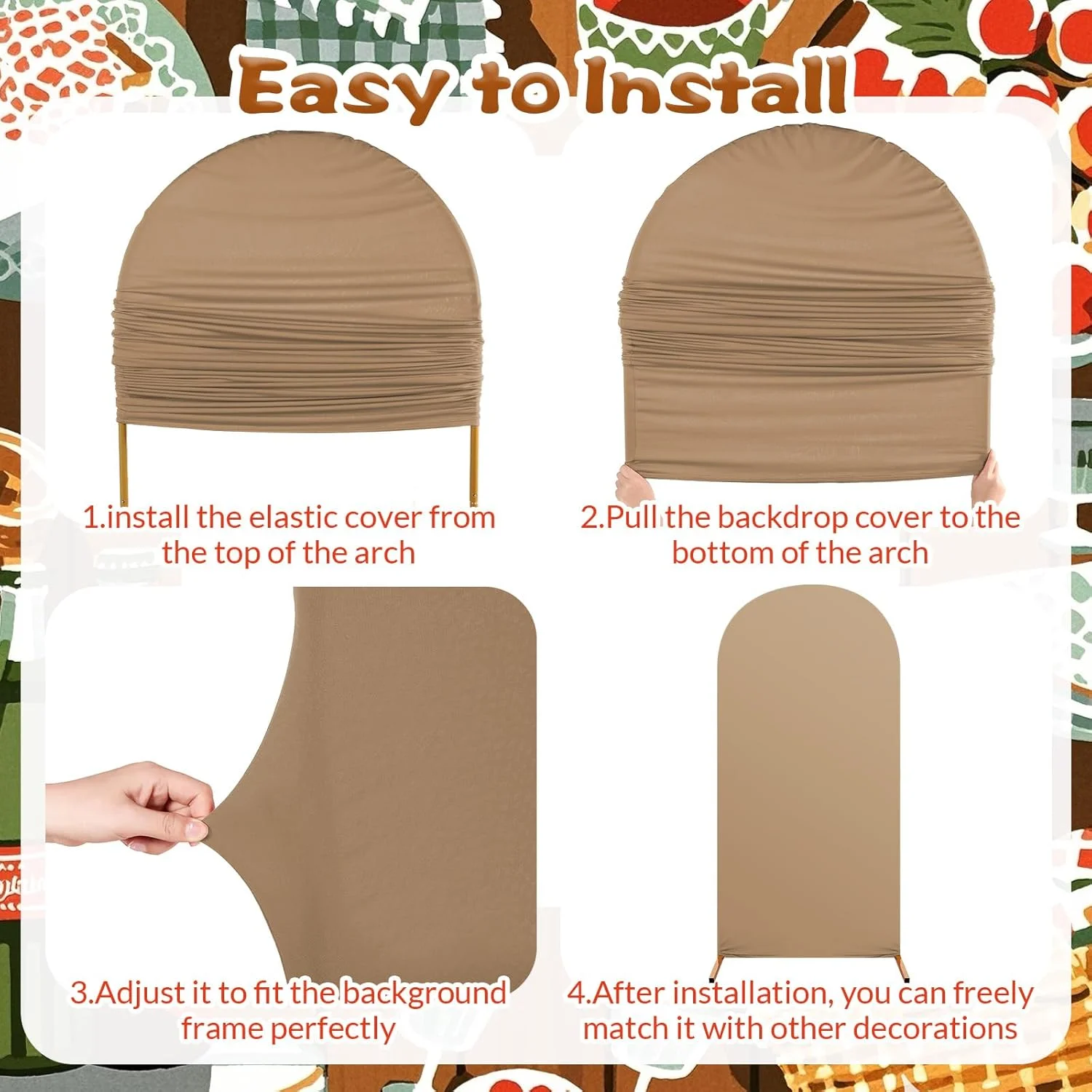 Cow Theme Party Arch Backdrop Cover Cow Birthday Party Decorations Spandex Stretch Backdrop Stand Cover for Birthday Banquet