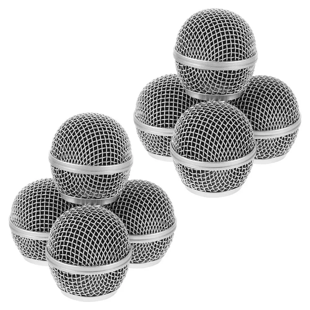 

8 Pcs Microphone Replacement Grille Metal Grille Replacement Accessories Silver Cover Windscreen Durable Mesh Ball Head
