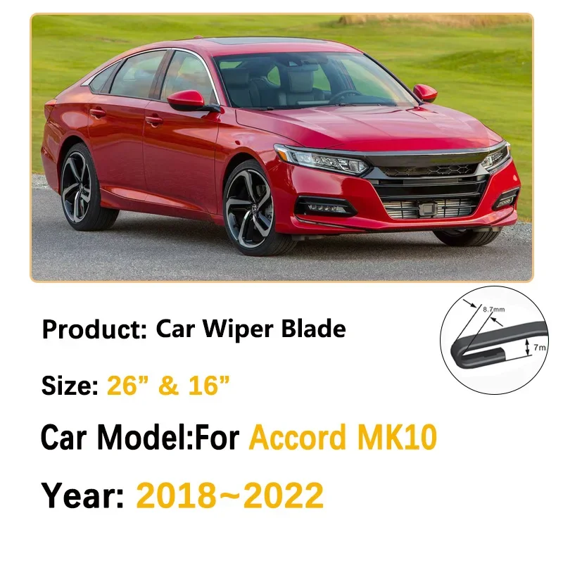 Front Wiper Blades for Honda Accord 10th Gen MK10 CV 2018~2022 Front Windshield Wiper Blades, Car Windshield Accessories