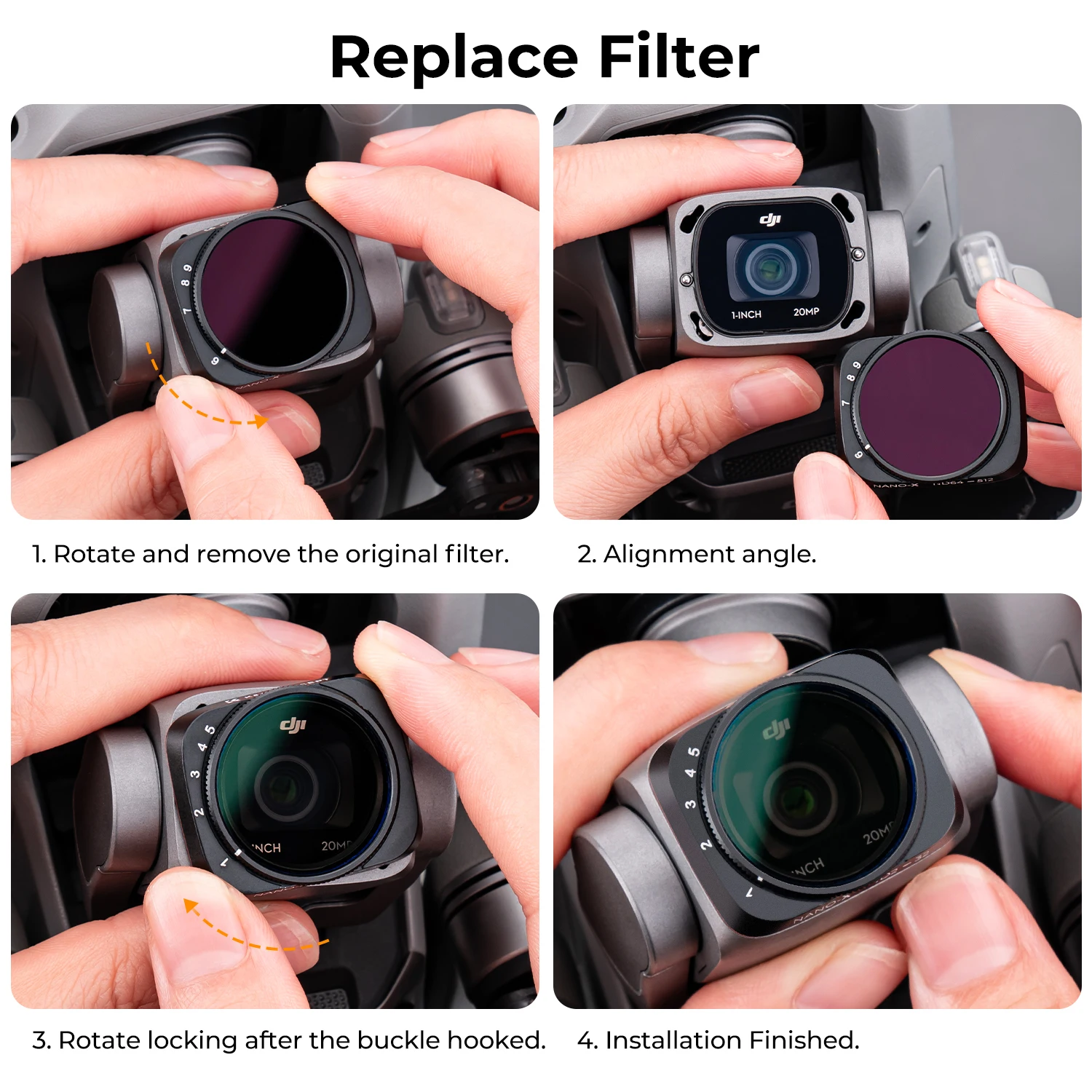 K&F Concept Filter for Drone DJI AIR 2S 2pcs Filters Set Variable VND2-32 & VND64-512 with a Set of Propellers for Drone AIR 2S