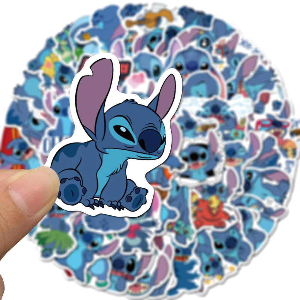 50pcs Cute Disney Cartoon Stitch Stickers for Kids Kawaii Anime Decals Graffiti Laptop Skateboard Phone Sticker Toys