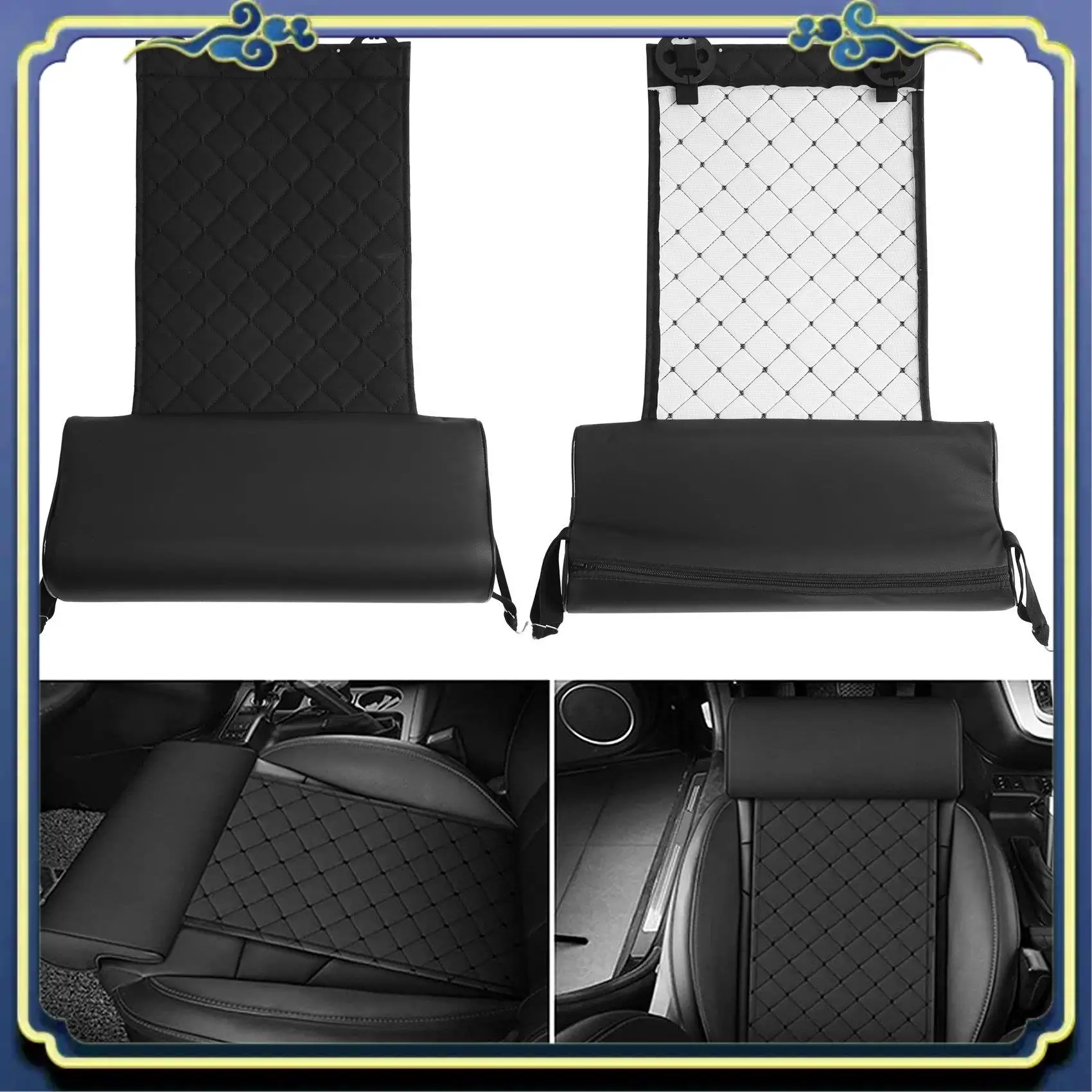 

AU16-Automobile Seat Leather Leg Pad Support Extension Mat Soft Foot Support Leg Leather Cushion Knee Pad Memory Universal
