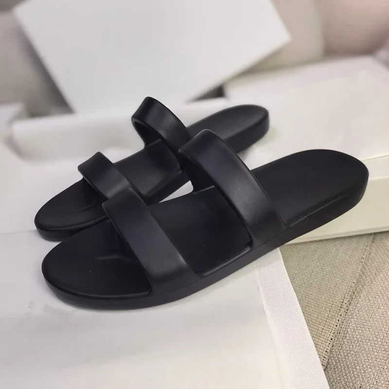 2025 Slides Flat Thick Bottom Beach Slippers Women Rubber Lazy Sandals Ladies Summer Outdoor Lightweight Seaside Vacation Shoes