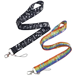 Regenboog Lanyards Voor Toetsen Muzieknoten Nek Riem Id Kaart Gym Mobiele Telefoon Riemen Usb Badge Houder Diy Hang Touw Layard