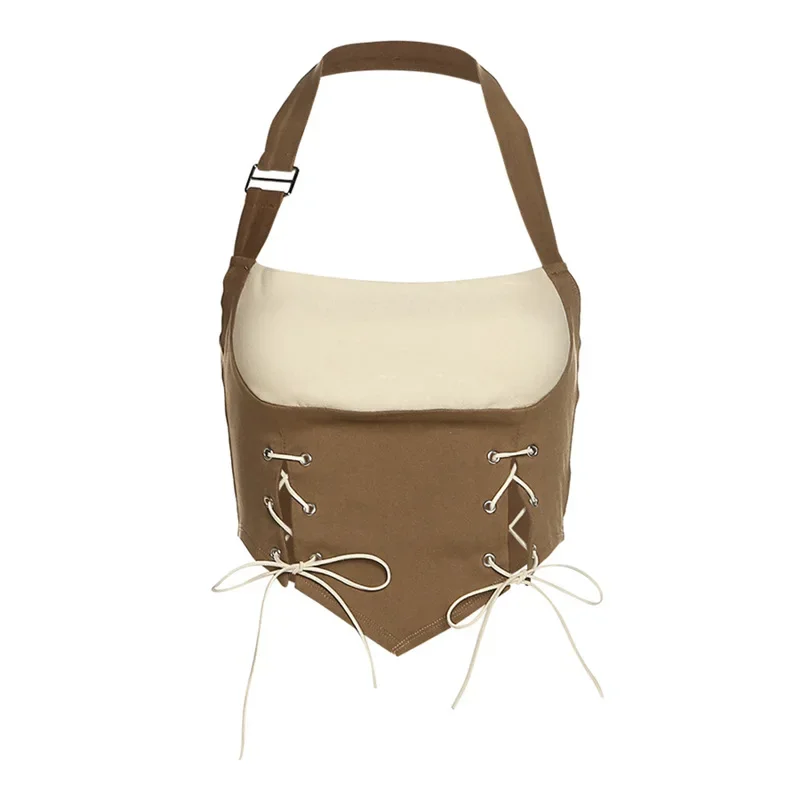 Hot Girl Series Strapl Vest Women's Slimming Irregular Slit Strap Tops Sweet Spicy Summer High Waist Punk Style Versatile Top