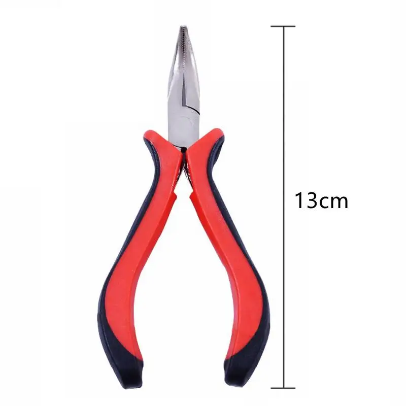 

Professional 5 Inch Needle Nose Hair Extension Pliers Serrated Jaw Non-Slip Handle for Micro Beads Installation Removal Tools