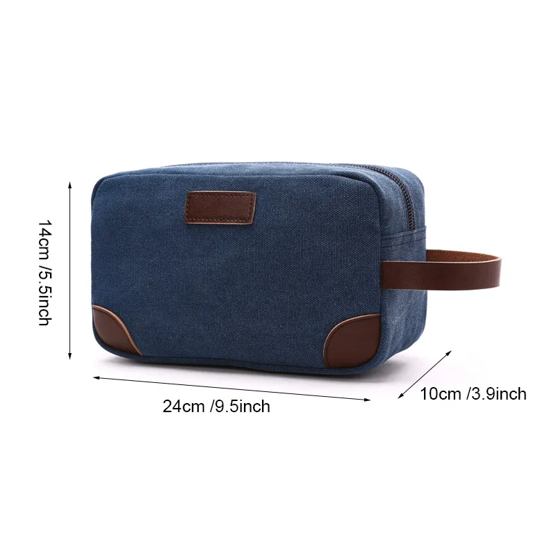 Canvas Zipper Men Business Travel Toiletry Bag For Bathroom Shaving Tool Storage Makeup Bag Cosmetic Bag Outdoor Organizer Pouch