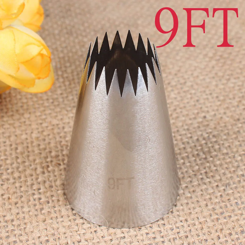 #9FT Large Icing Piping Nozzles Pastry Tips Stainless Steel Cookies Cake Nozzle Decorating Tool Tip Cream Fondant Pastry Nozzles