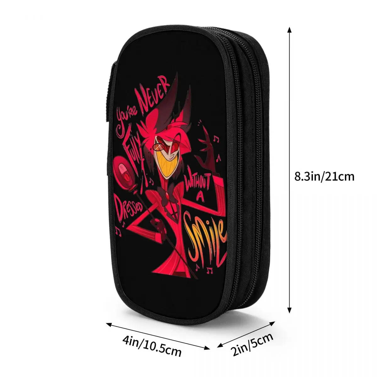 Hazbin hotel astor Vaggie Pencil Cases Black Comedy Pen Bag Girls Boys Big Capacity Office Gift Pencil Box