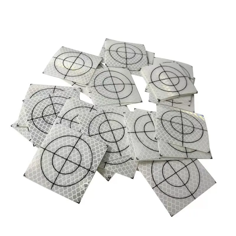 100pcs Size 60x60mm 20 30 40 50 mm Reflector Sheet For Total Station Survey Geography White Target Sheet Reflective Sticker