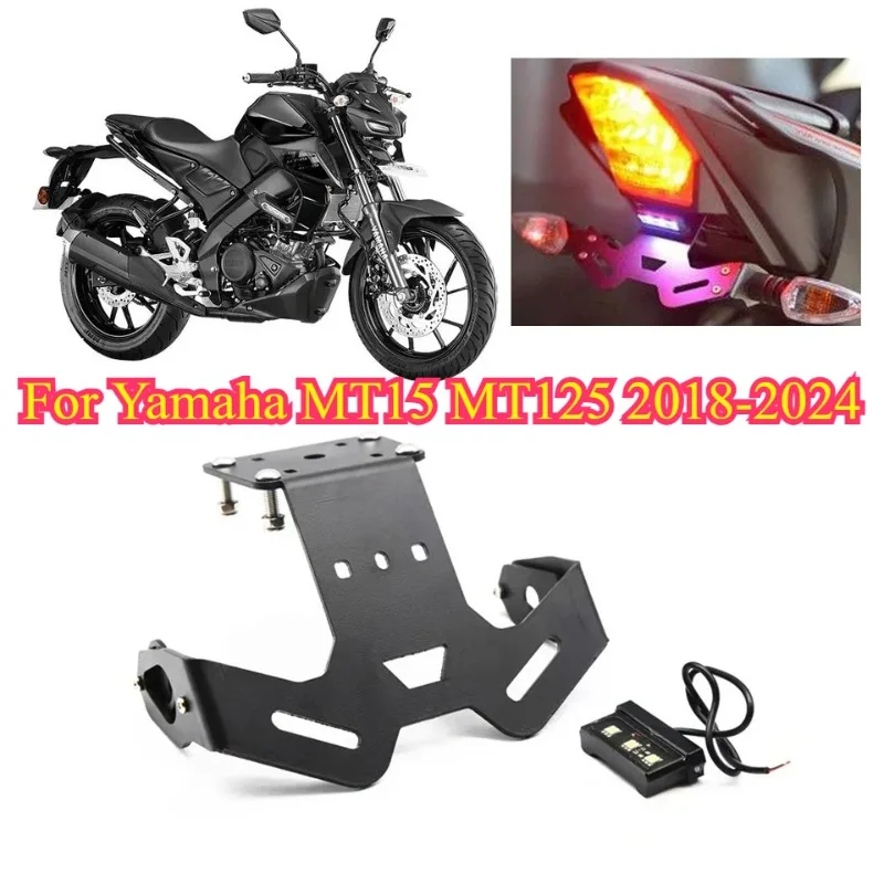 

1PC for Yamaha MT15 MT125 ABS MT-15 MT-125 Motorcycle License Plate Holder Tail Eliminator LED Lights Registration Plate Bracket