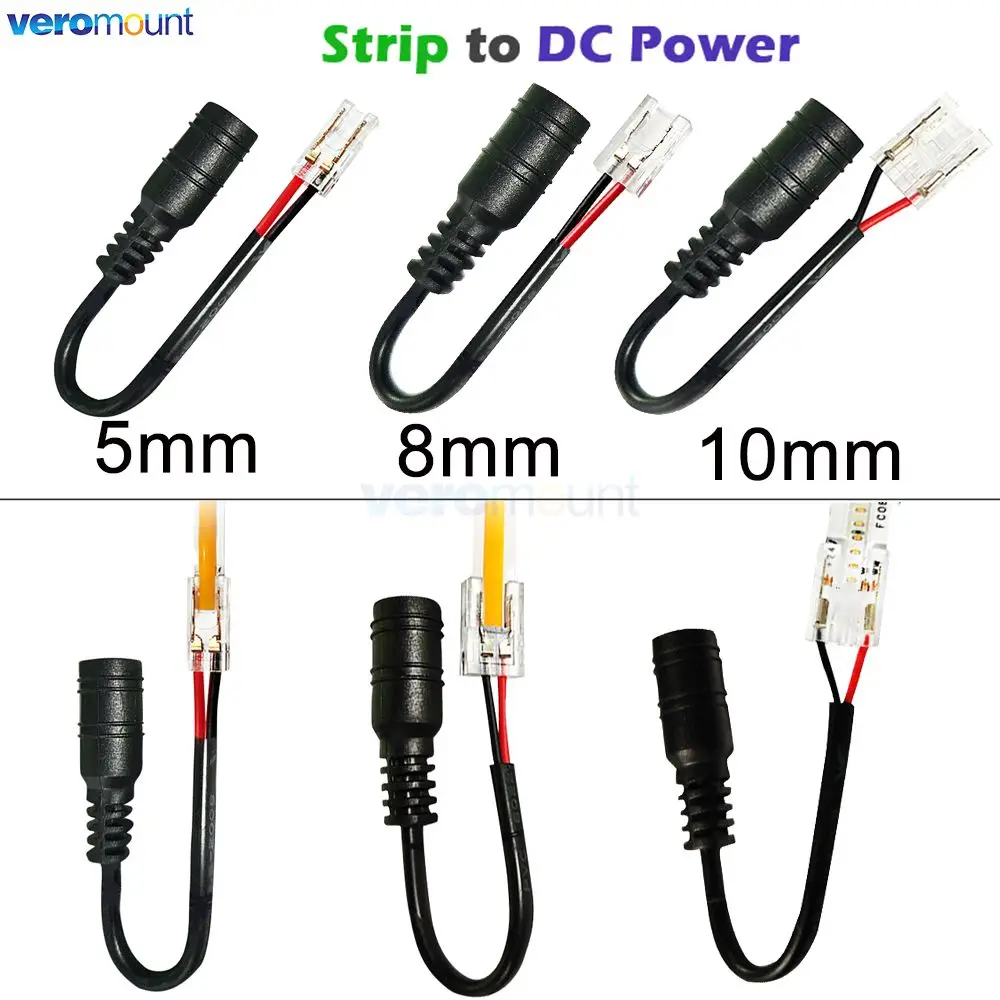 5x Free Welding Quick Connector 2Pin 5mm 8mm 10mm COB Led Strip Light Connectors Strip to Strip Wire Joint Strip to DC USB Power