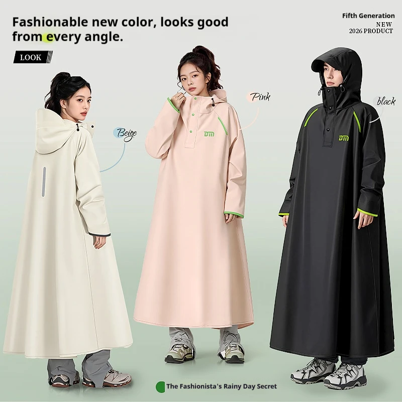 Thickened Long Full Body Electric Battery Car One-Piece Motorcycle Riding Poncho Raincoat Heavy Rainstorm Proof