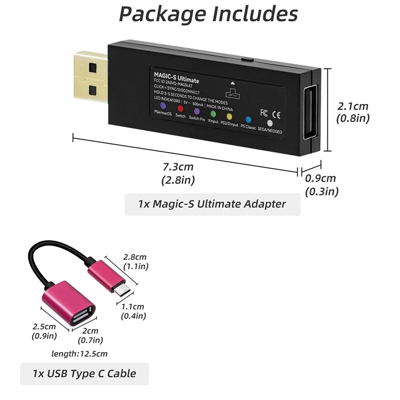 For Magic-S Ultimate USB Adapter For PS5/Switch/Macos/Windows For  Series/Logitech Gamepad Converter