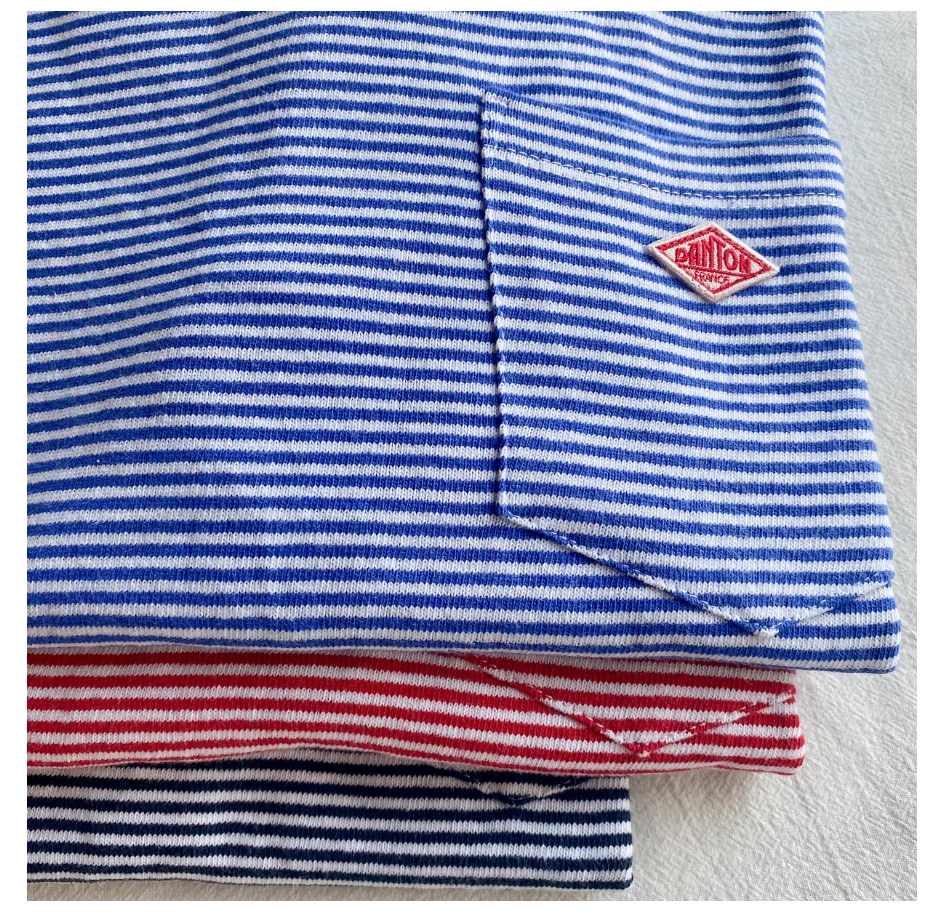 

DANTON Classic Pocket Cotton Crew Neck Striped Knitted Short Sleeve T-Shirt Sea Soul Shirt