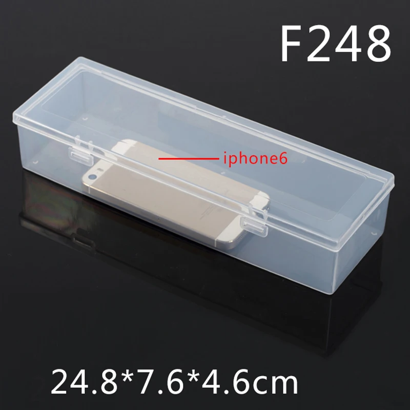 Transparent Plastic Long Square Box Storage Collections Product Packaging Box Dressing Case Mini Case Out Size 25.3*8*5cm