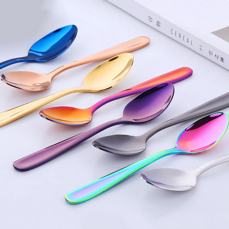 8Pcs Luxury Coffee Spoons Set Stainless Steel For Party Christmas Gift Dessert Ice Cream Tea Spoons With Box Free Dropshipping