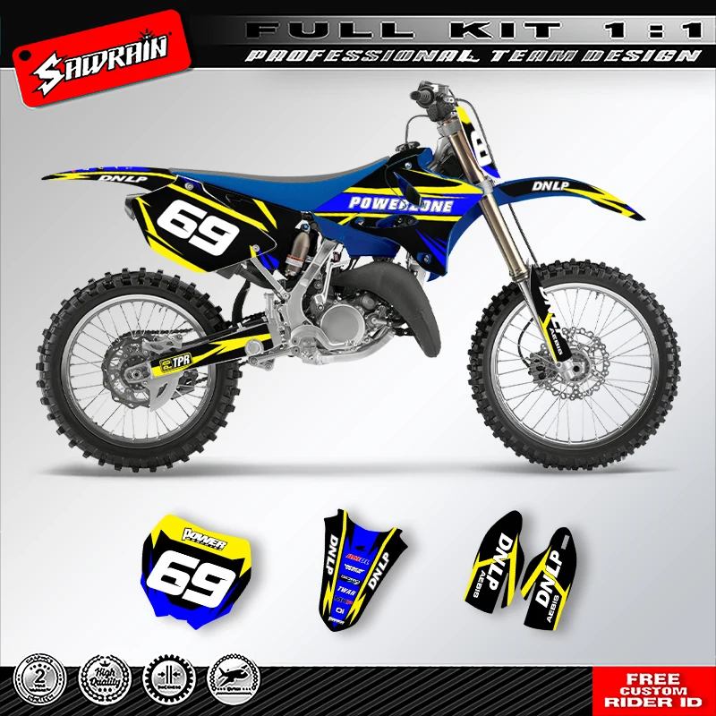 

Sawrain Motorcycle Sticker Custom Team Graphics Decals Kit For YAMAHA YZ125-250 2002 2003 2004 2005 2006 -2014 006