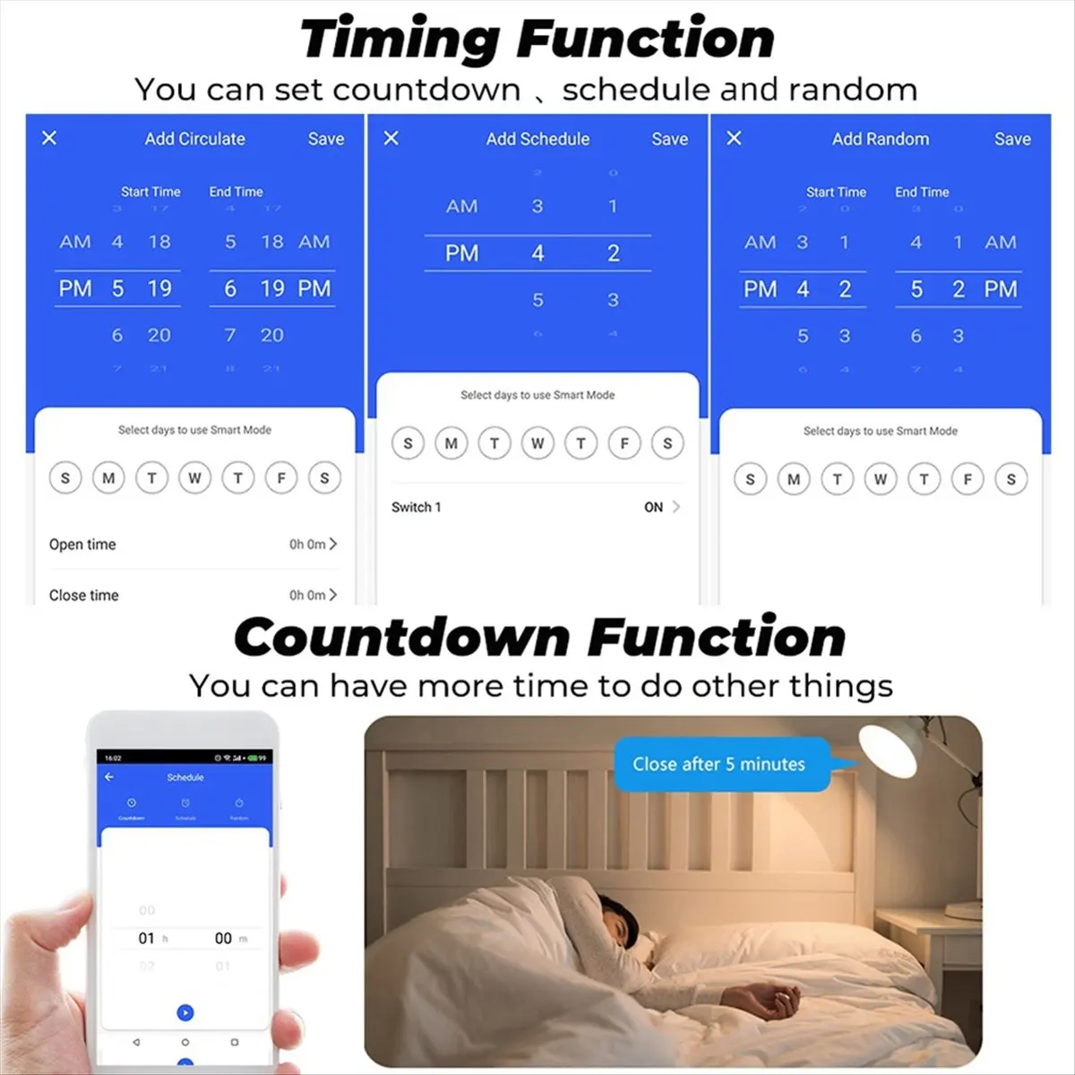 AT42 RF433 WiFi Smart Switch Tuya 16A Light Switch MiniHome Breaker Relay with Power Monitor Smart Life APP Voice for ,A - view 2
