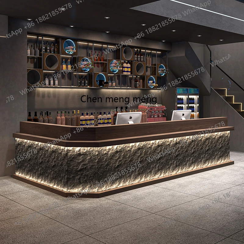 

Vintage industrial style hotel reception desk coffee shop pub, restaurant barbecue shop checkout page bar