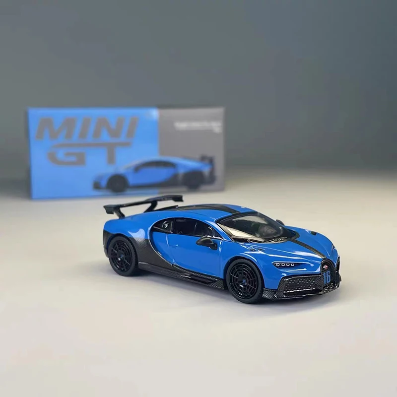 MINI GT 1:64 Model Car Buga Chiron Pur Sport Alloy Die-Cast Super Sport Vehicle #379 LHD