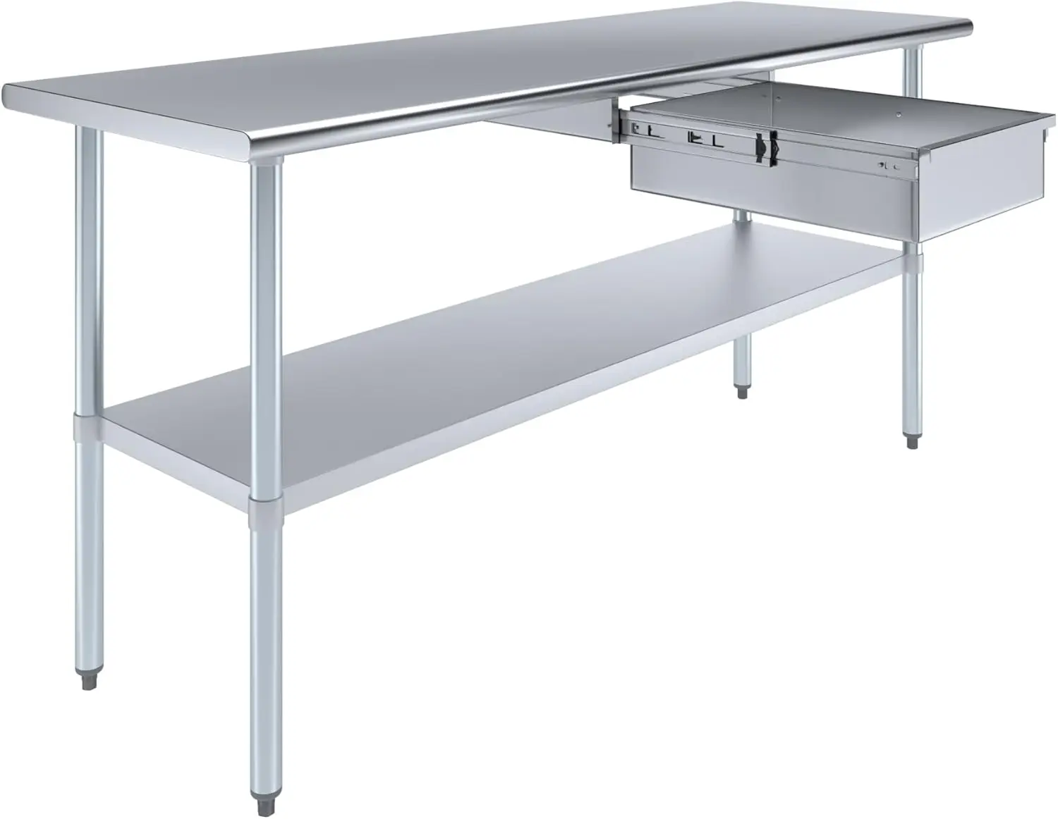 

Residential Kitchen Laundry Garage Utility Bench | NSF Metal Prep Table (Stainless Steel Table + Drawer, 72" Long x 24" Deep)