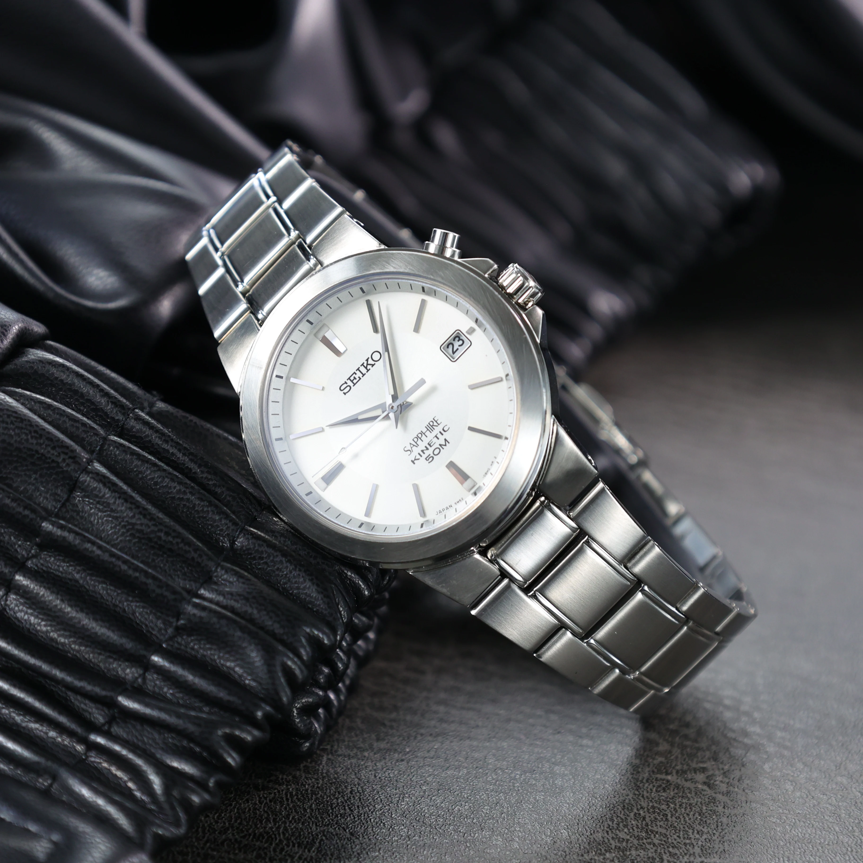 SEIKO relógio masculino original japonês de luxo relógio de quartzo à prova d'água vidro safira aço inoxidável SKA321J1