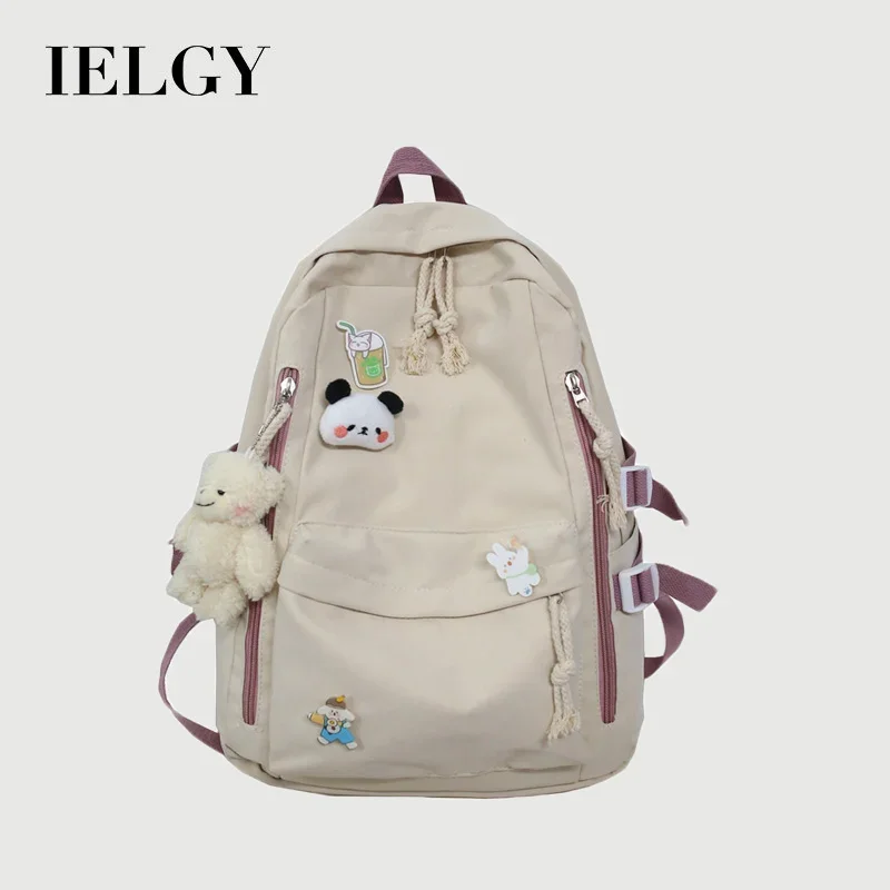 IELGY schoolbag female backpack Korean version large capacity cute all-match