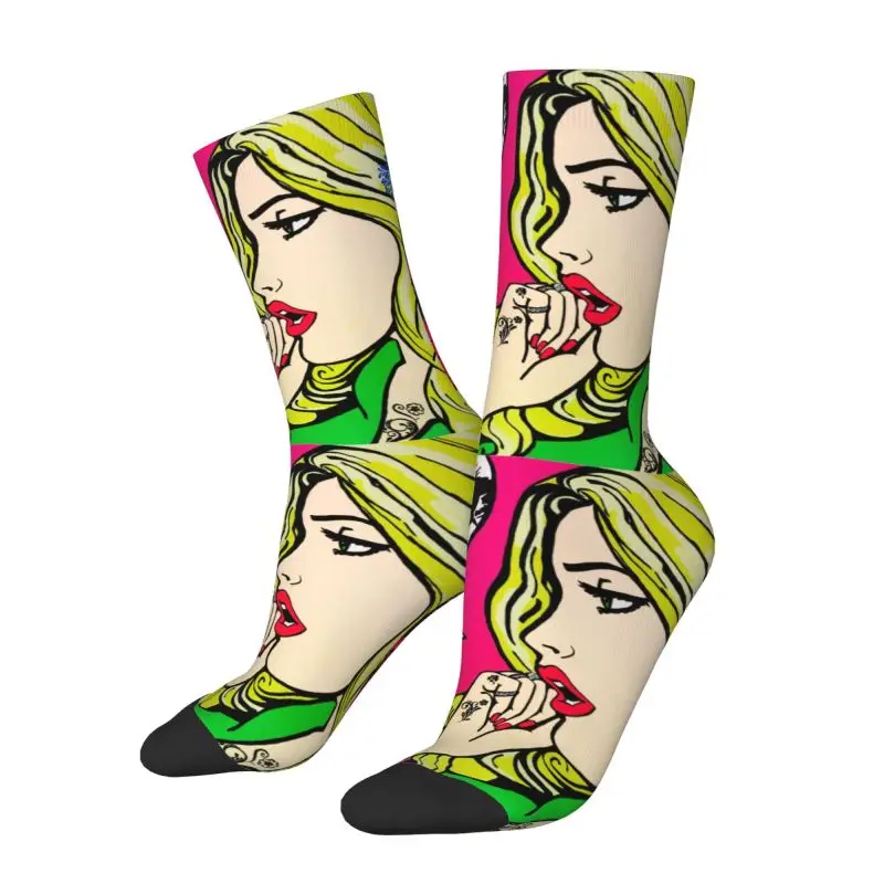 

Пользовательские Banksy Goes поп-арт мужские и женские носки для экипажа унисекс милые уличные носки с 3D принтом граффити