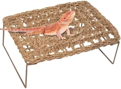 

Bearded Dragon Hammock with Metal Legs – Reptile Basking Bed for Lizard, Gecko, Snake, Frog, Hermit Crab (Rectangle)