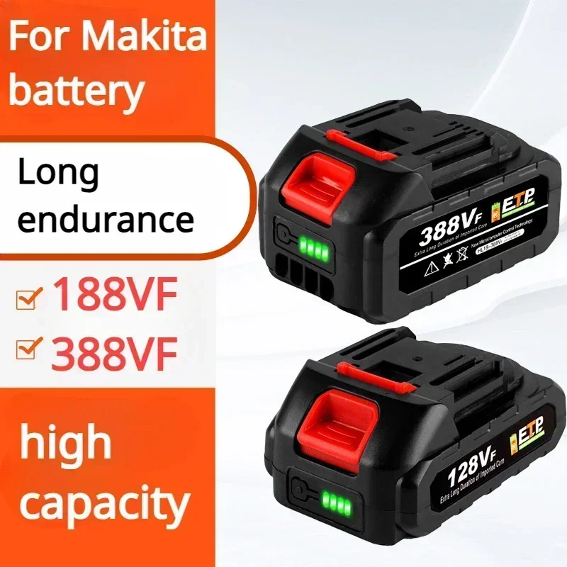 18V/21V 128VF 388VF Large Capacity Replaceable  Lithium-Ion Battery Electric Drill Power Tool Battery For Makita Battery