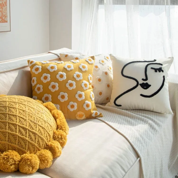 

Nordic Style Sunflower Decorative Pillows Sofa Living Room Window Cushion Bedroom Bed Headboard Home Textile Nap Pillow