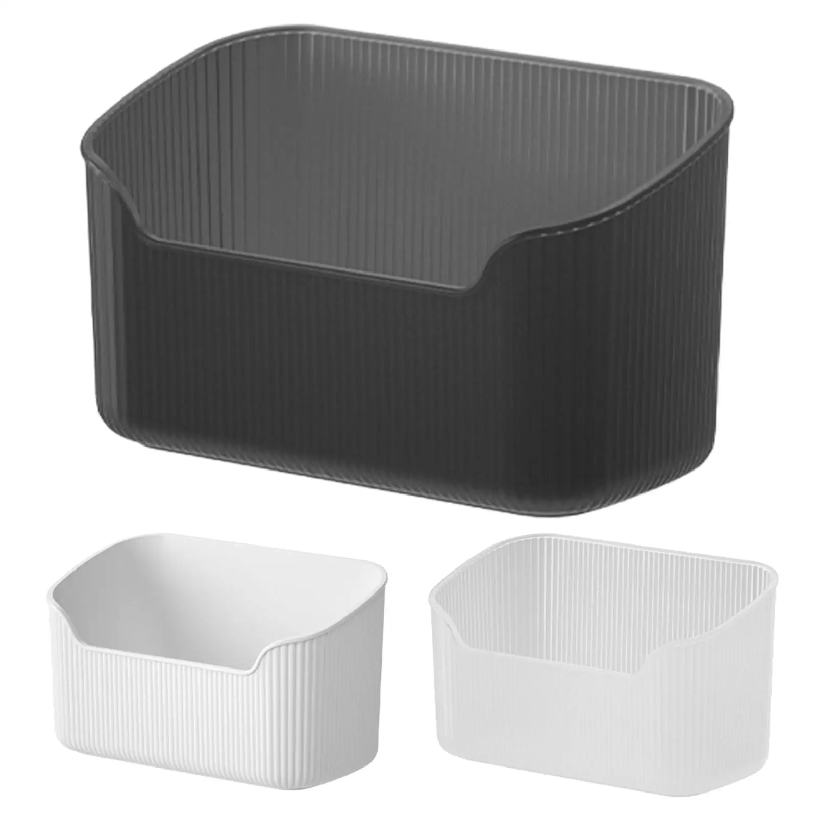 Schwarz/weiße Make-up-Aufbewahrungsbox, Organizer für Kosmetik und Hautpflege, Kunststoffregal für Schminktisch, Schreibtisch-Organizer mit großer Kapazität