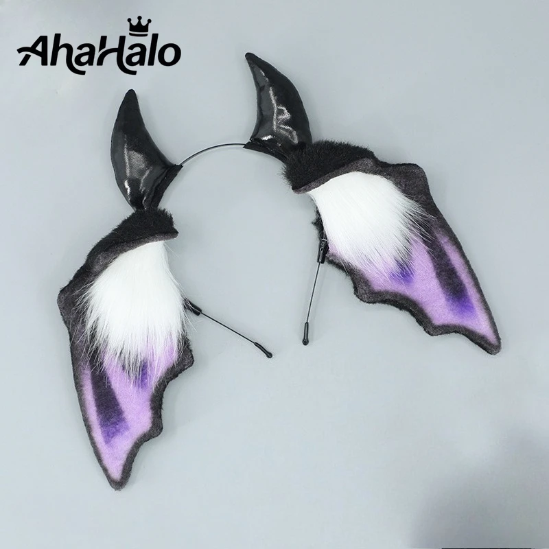 Halloween Bat Wing Headband Hair Clips for Women Girls Black Red Dragon Bat Ears Headpiece Devil Costume Accessories for Cosplay 3