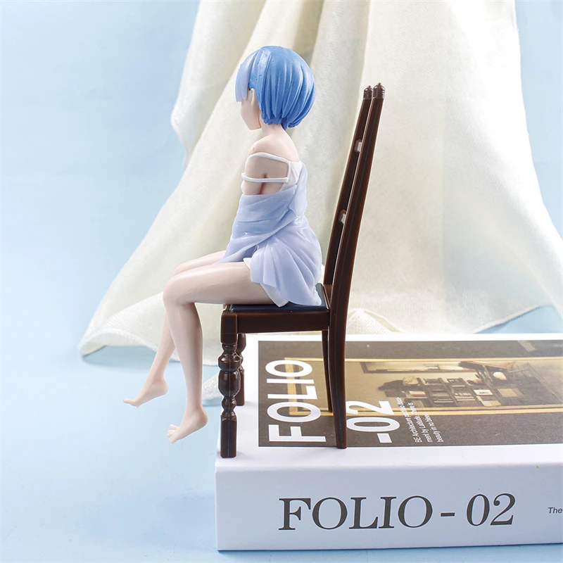 17cm Anime Re: Life In A Different World From Zero Rem Sit On Chairs Kolekcja figurek akcji PVC Model Zabawka dla dzieci Prezent świąteczny