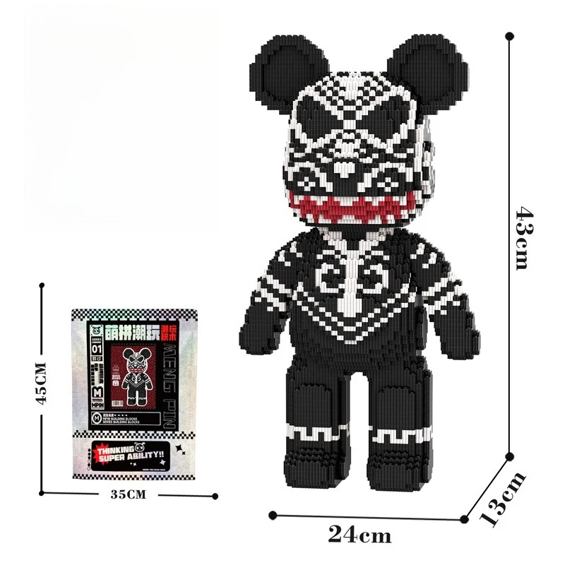 3D Kawaii Beer Model Dier Mechanisch Paard Micro Diamant Bouwsteen Ontwikkelingsmontage Blok Educatief Speelgoed Voor Kinderen