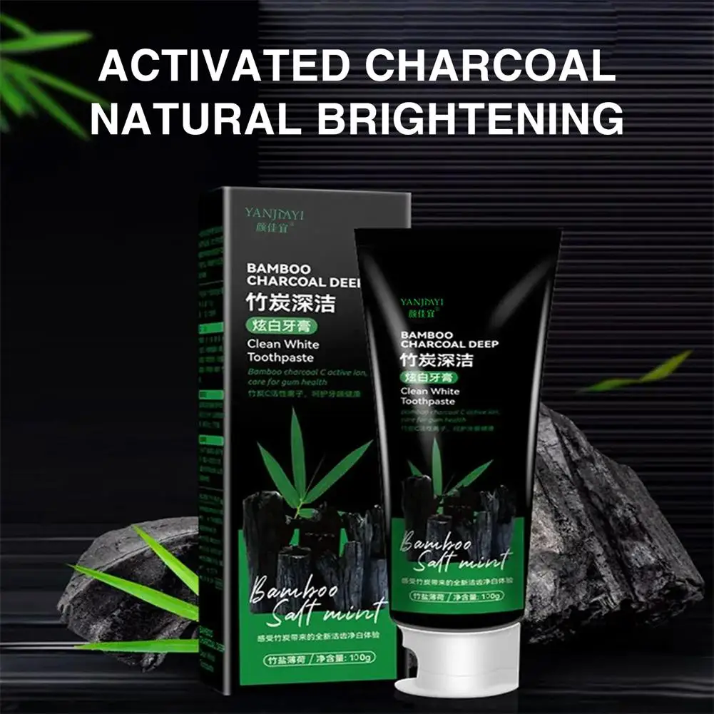 100g Bamboo Charcoal Toothpaste Deep Clean Dispel Smoke Whitening The Care Oral Toothpaste Stains Health Black R7E3
