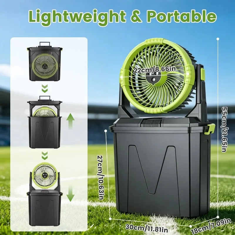 1/2 20000mAh 10L Bucket Portable Misting Fan Indoor/Outdoor Rechargeable Camping Cooling Fan Button Air Cooler Humidifier
