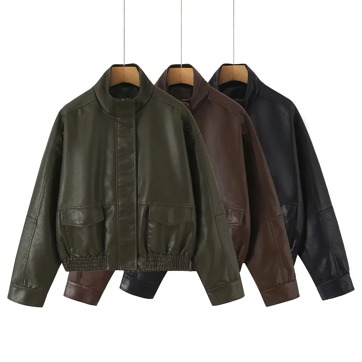 Women Leather Jacket PU Fashion Casual Windproof 2026 Brand Coats 2026 Autumn Brown Biker Chic Trendy Outerwear  Bomber Jacket