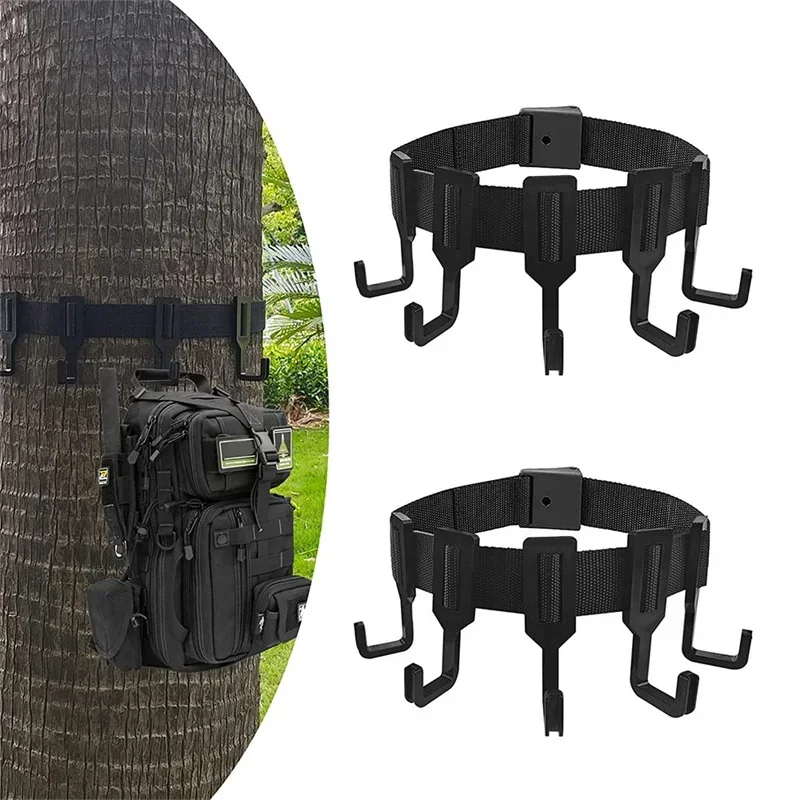 Treestand Strap Gear Hangers with Hooks Holder Multi-function Hook-and-Loop for Camping Hunting Hiking Bow/Quiver/Tree