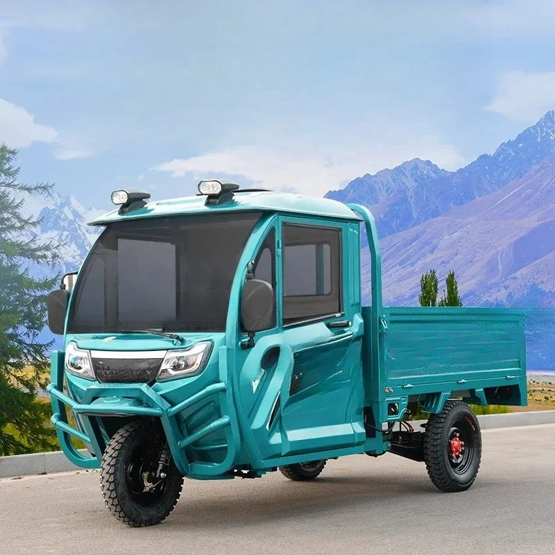 Construction of semi-enclosed 1.8-meter electric tricycle with shed freight loading truck climbing load agricultural household