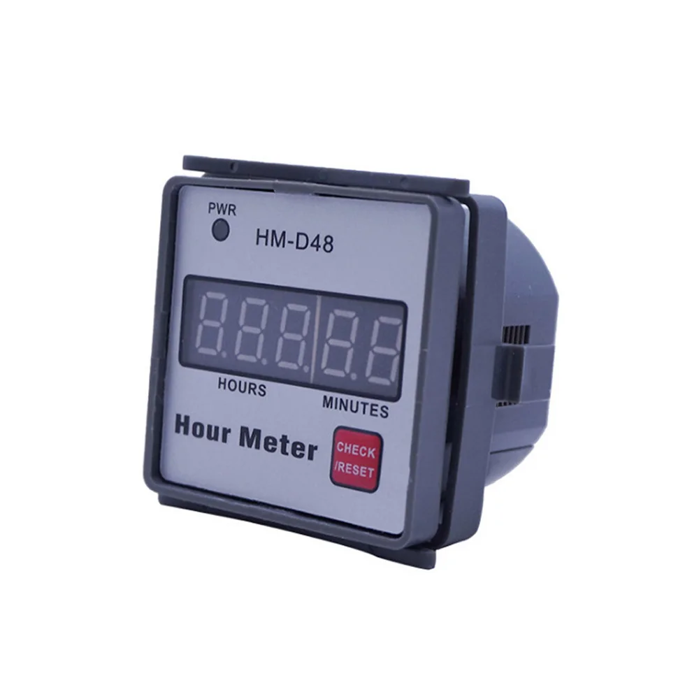 HM-D48 Hour Meter Digital Hourmeter 0‑999.99h Guide Rail Timer Counter AC 220V 50Hz High-precision Cumulative Timing  HourMeter