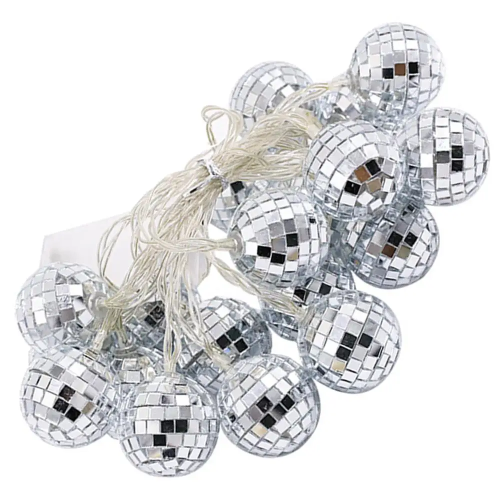 LED Mirror String Lights 10 Warm White Decorative String Lights Lamps 1.8m Free Disco Party Decor