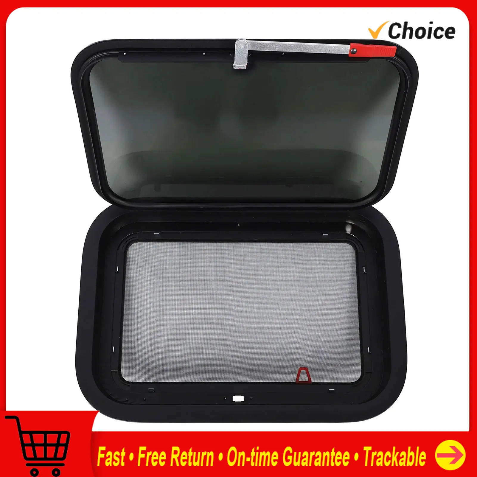 22.4x15.2 Inch RV Exit Window Emergency External Push Out Window with Mesh Screen Support Rod for Caravan Camping Trailer Motorh
