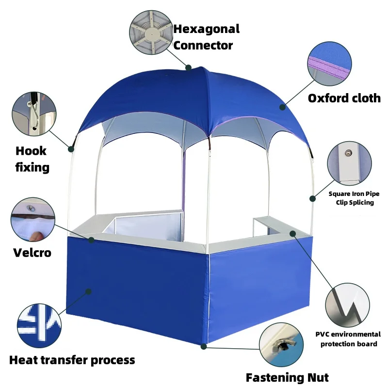 Custom Print Hexagonal Booth Tent Hexagonal Kiosk Dome Tent 3*3m Trade Show Tent Collapsible Booth