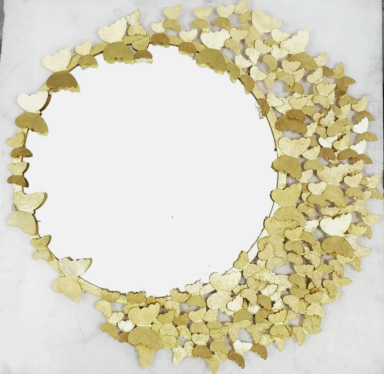 مرآة أجهزة جديدة مصنوعة يدويًا بحرفية معدنية، مرآة مدخل صينية جديدة، جدار عتيق