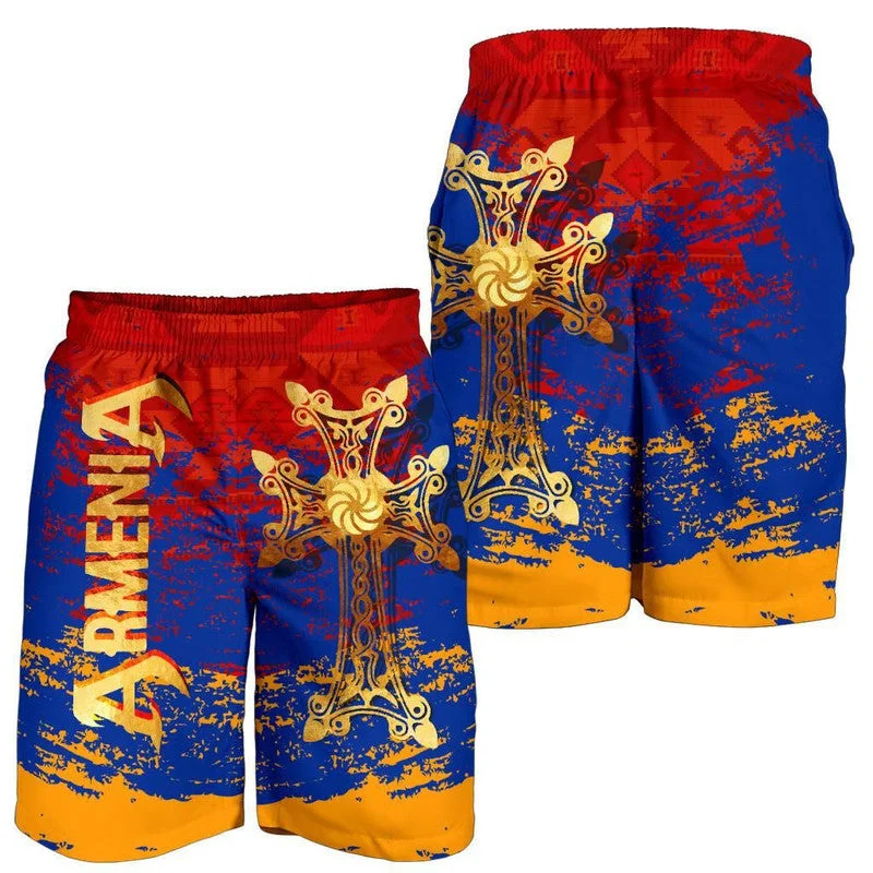 Armenia Country National Flag Shorts 3D Print Beach Shorts National Emblem Swim Tunks Men Women Summer Sports Gym Board Shorts