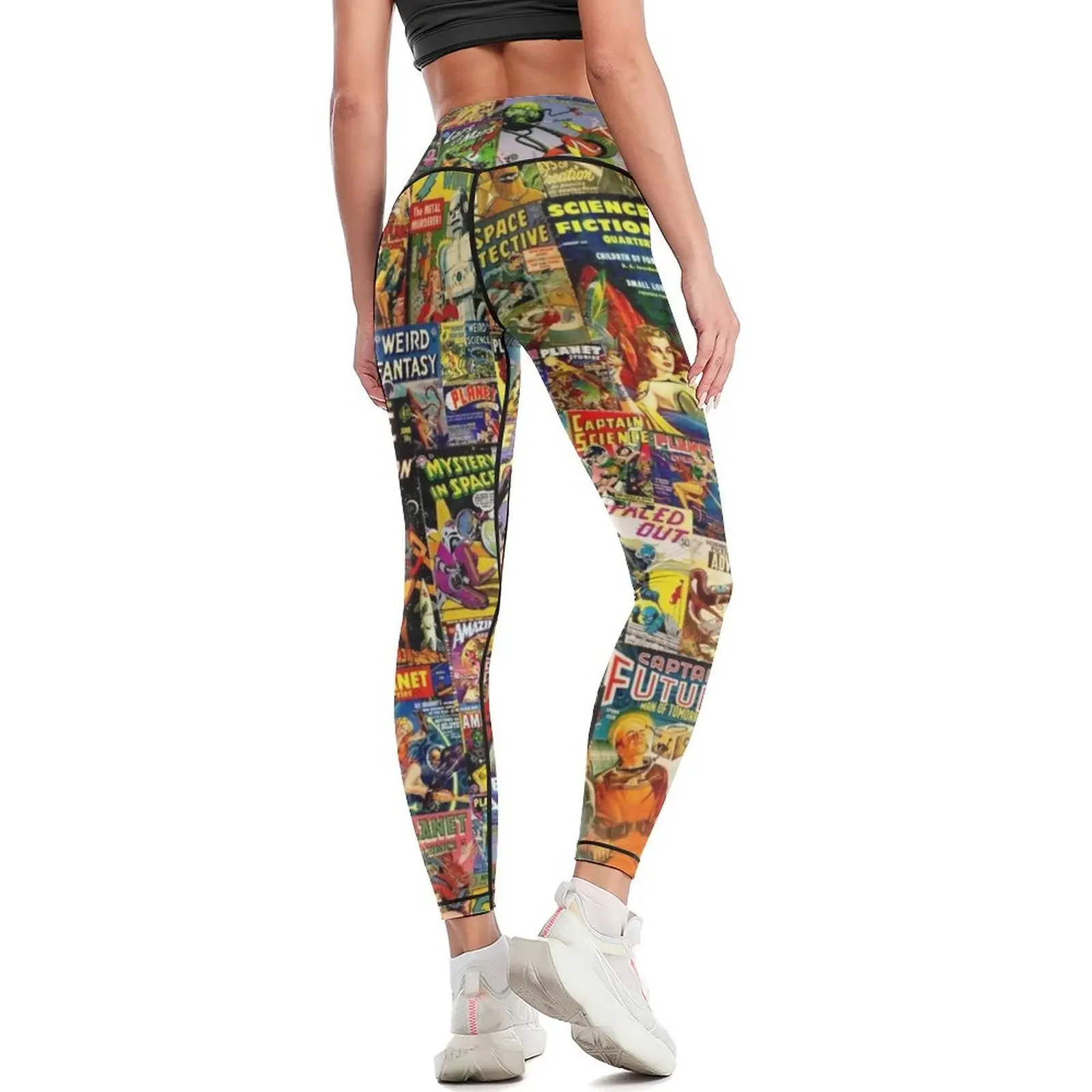 الخيال العلمي الهزلي الكولاج طماق امرأة رياضية رفع قمصان رياضية رياضة التنس لملابس الغولف طماق المرأة