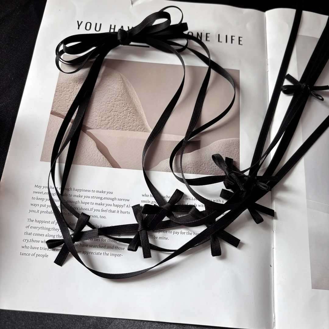 

Long Ribbon Bow Tassel Hairpins Hair Clips Women Girls Sweet Black Bow Barrettes Side Clips Hair Accessories Fashion