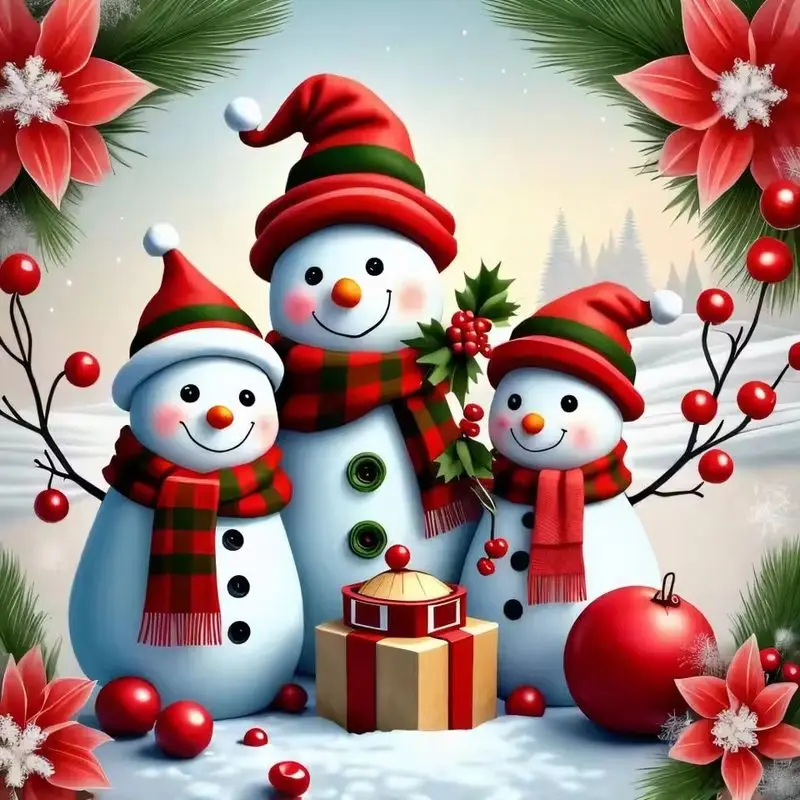 

CHENISTORY Snowman Diamond Painting Cross Stitch Kit Full Drill Diamond Embroidery Diamond Mosaic Wall Home Decoration